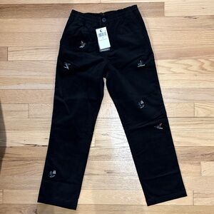 NWT Polo Ralph Lauren- Boys Corduroy Black, with Ski theme Embroidery
